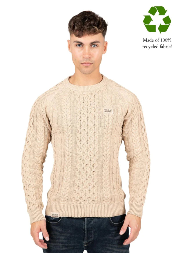 CORBY ZOPFMUSTERPULLOVER BEIGE