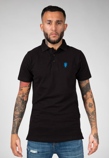 VOODOO POLO T-SHIRT SCHWARZ/BLAU