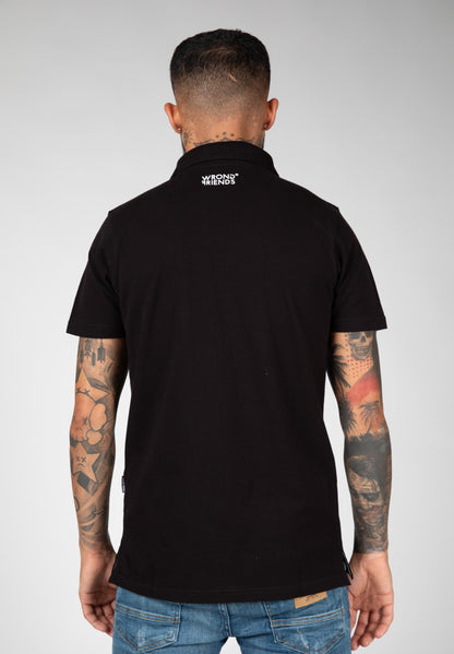 VOODOO POLO T-SHIRT SCHWARZ/BLAU