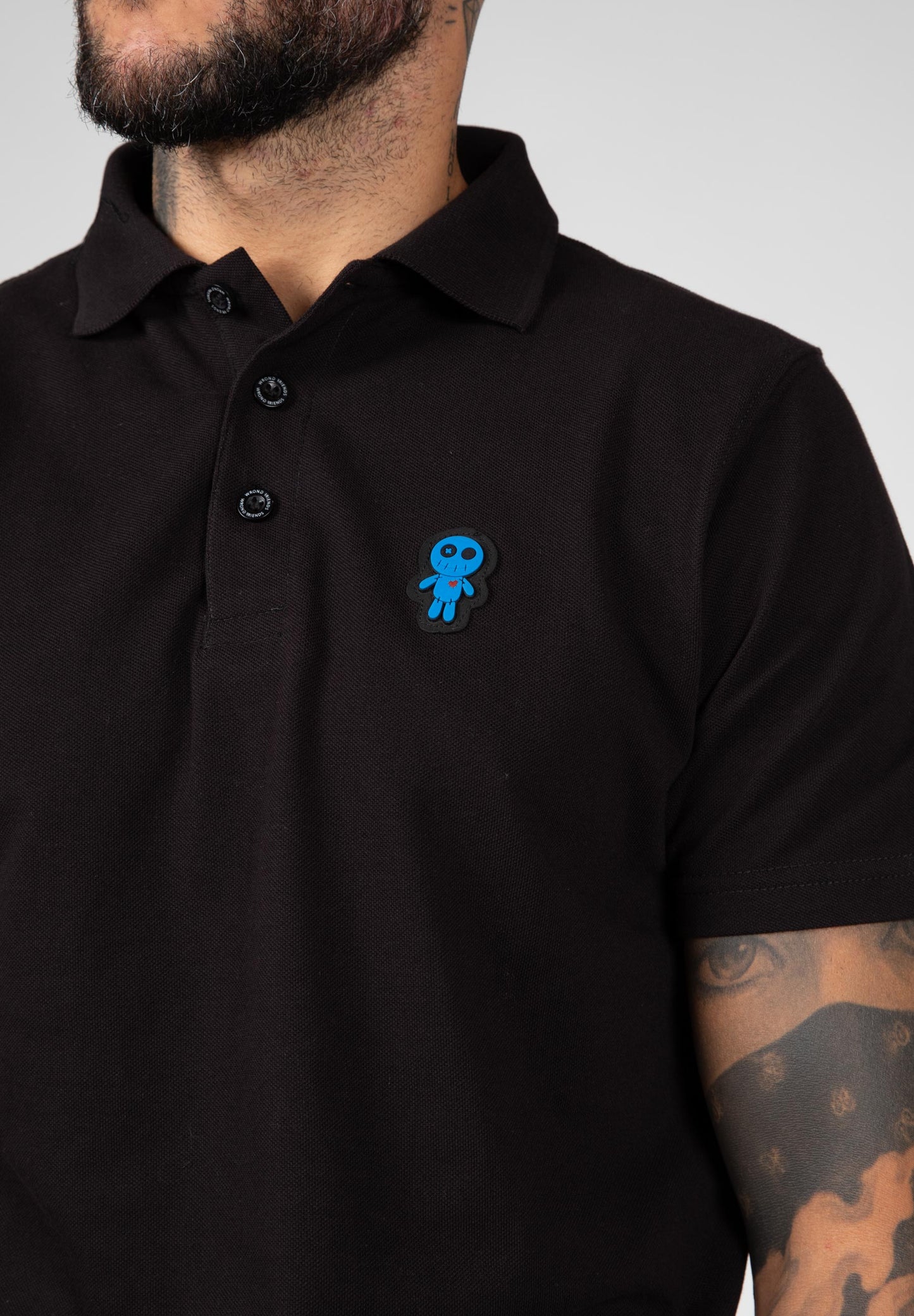 VOODOO POLO T-SHIRT SCHWARZ/BLAU