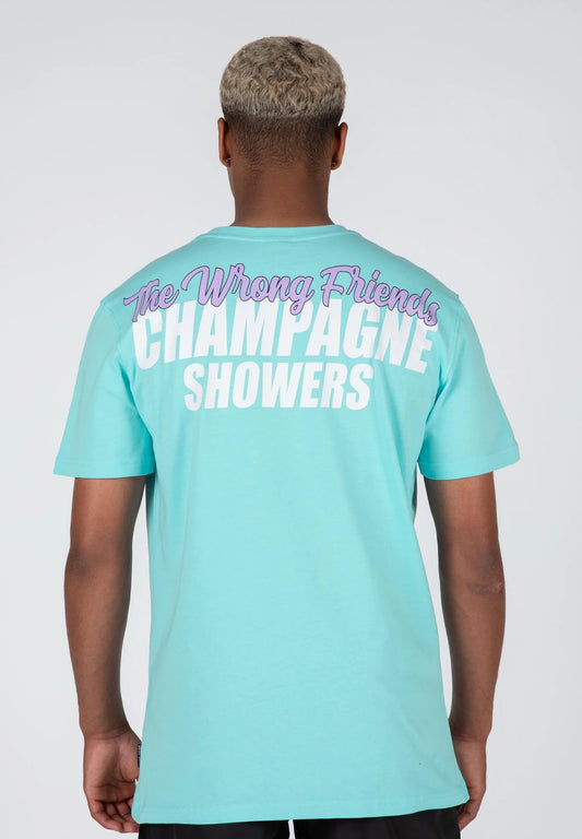 CHAMPAGNE SHOWERS T-SHIRT HELLBLAU