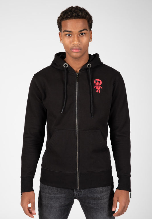 VOODOO ZIPPED HOODIE SCHWARZ/ROT