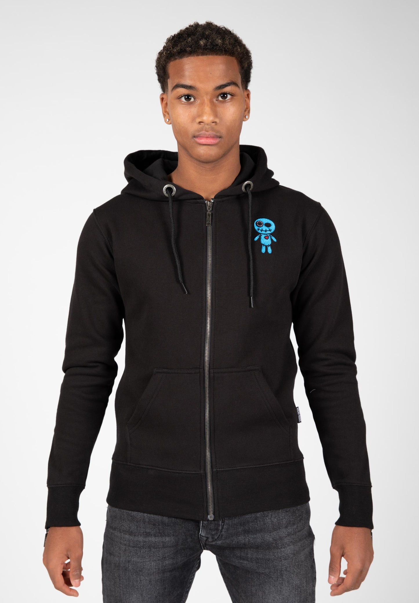 VOODOO ZIPPED HOODIE SCHWARZ/BLAU