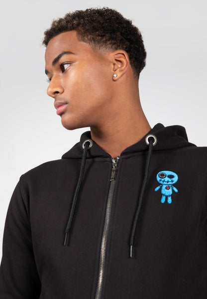 VOODOO ZIPPED HOODIE SCHWARZ/BLAU