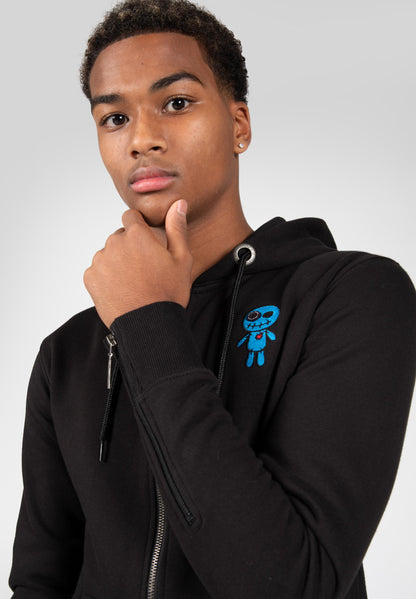 VOODOO ZIPPED HOODIE SCHWARZ/BLAU