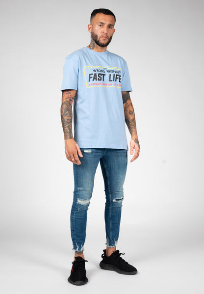 FAST LIFE T-SHIRT HELLBLAU