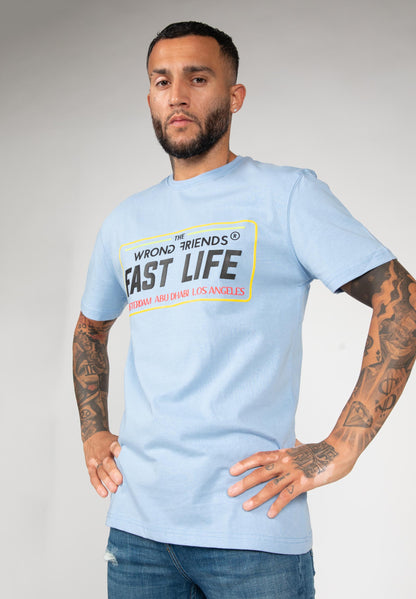 FAST LIFE T-SHIRT HELLBLAU